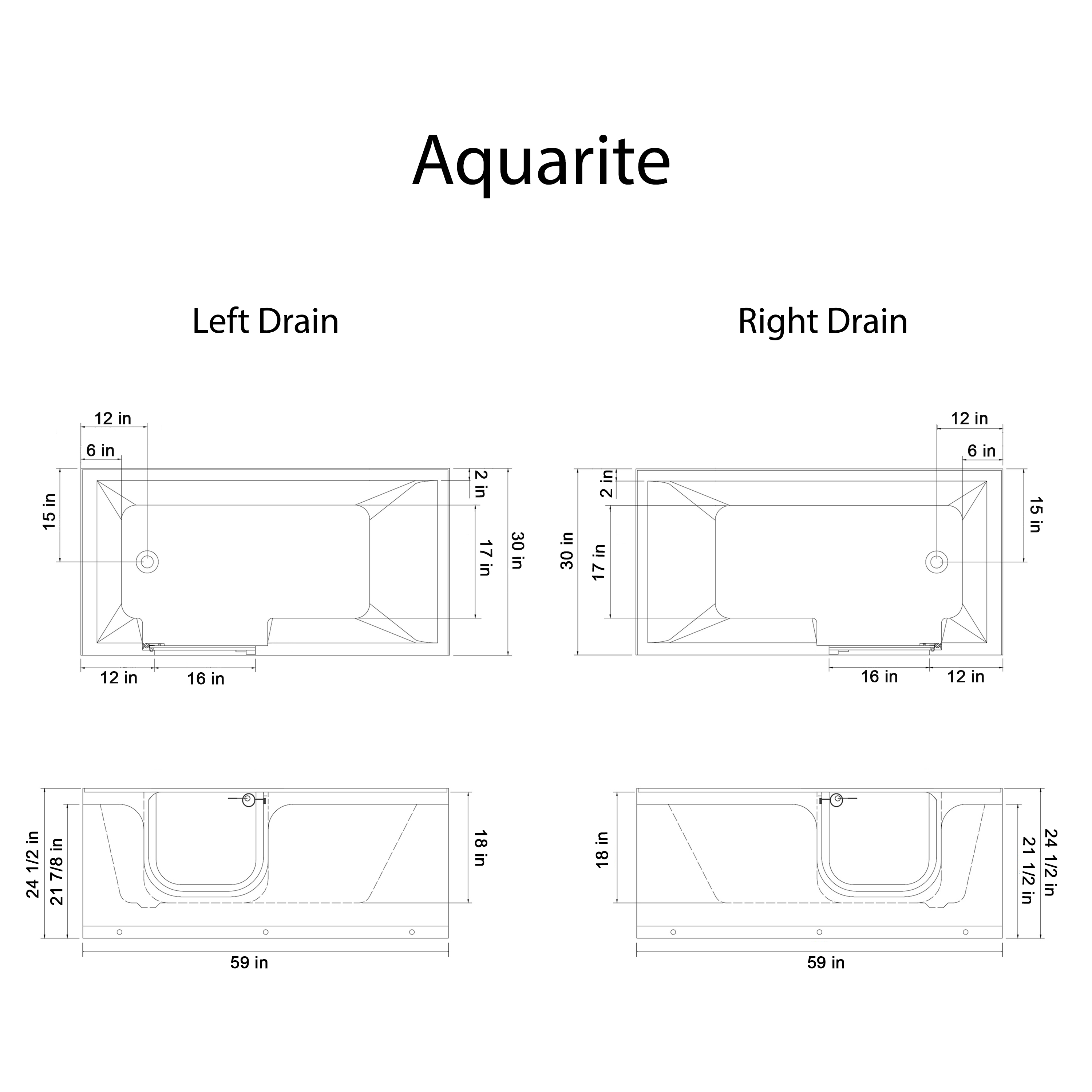 Aquarite Step-In Tub Diagram