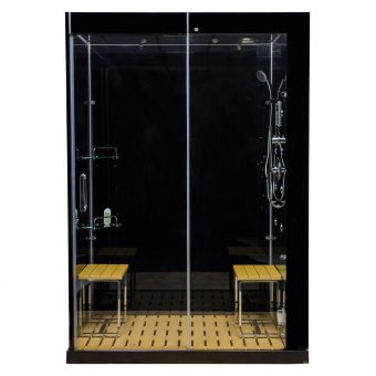 Venus Steam Shower with Sliding Door in Black - Image 2
