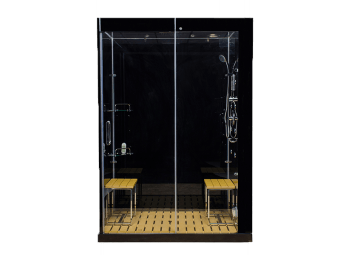 Venus Steam Shower with Sliding Door in Black